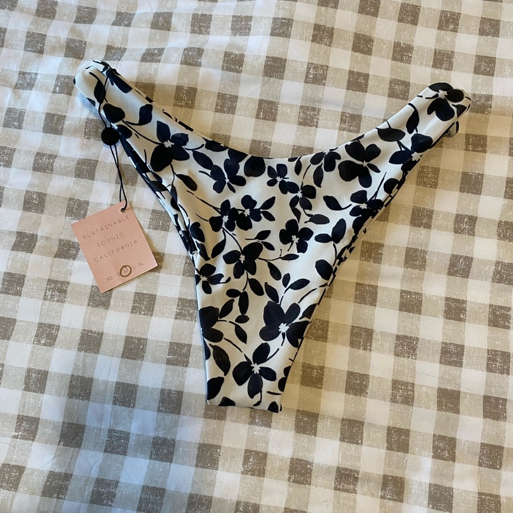 Skatie Black Floral Bikini Bottom